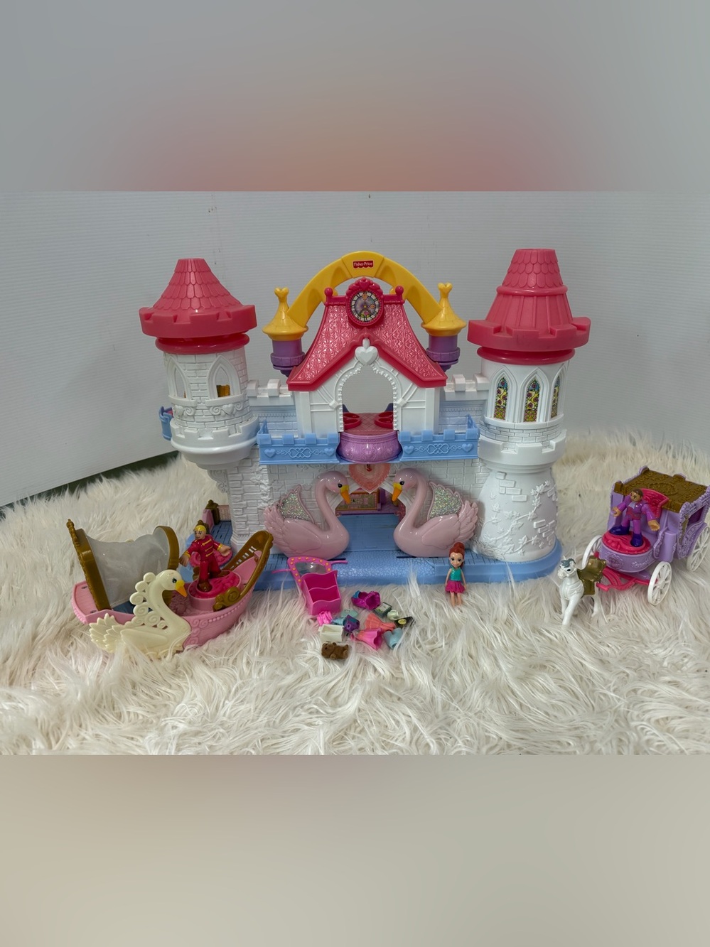FISHER PRICE PRECIOUS PLACES SWAN PALACE PRINCESS CASTLE IMAGINEXT 2009 Tested